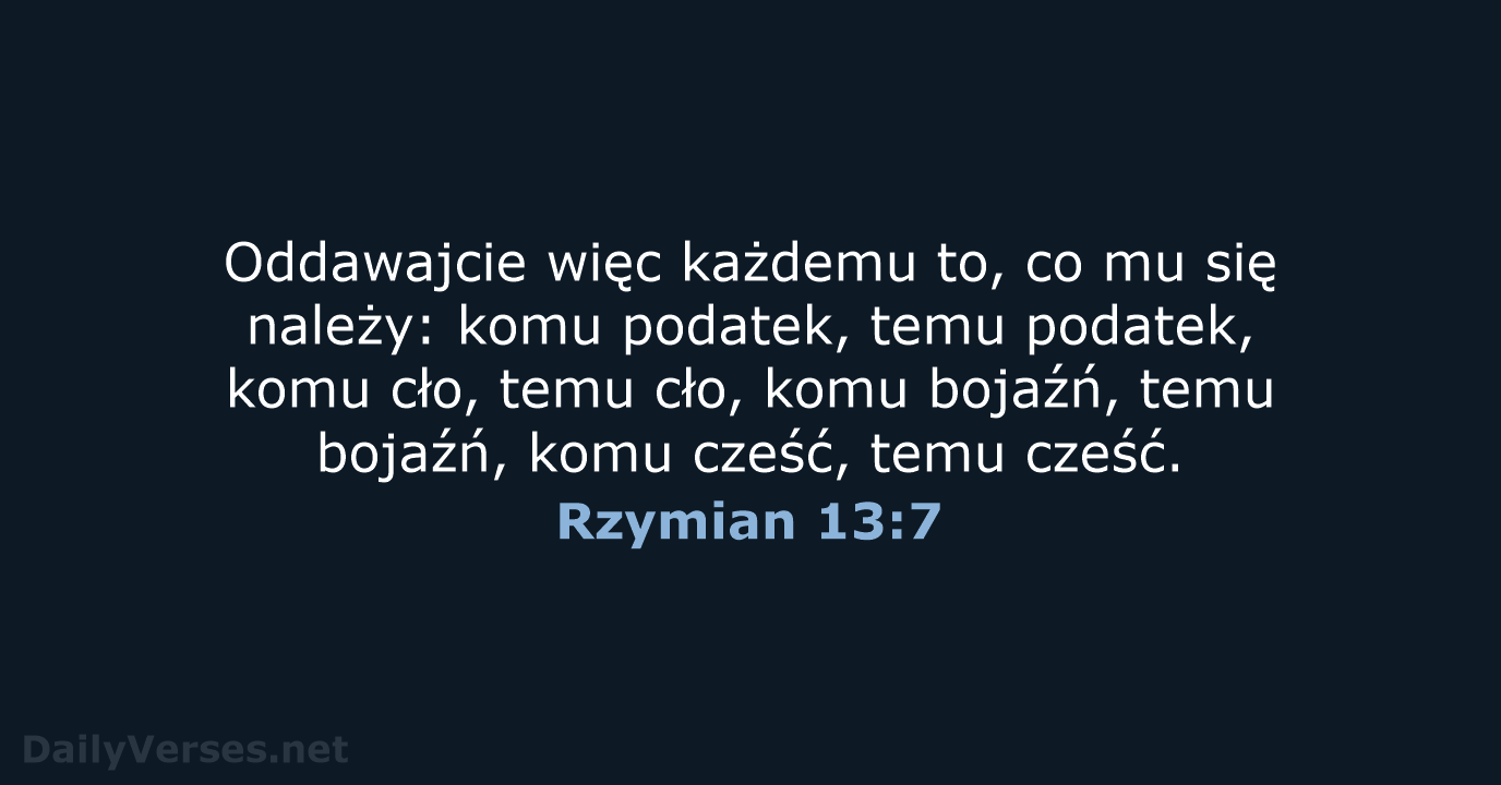 Rzymian 13:7 - UBG