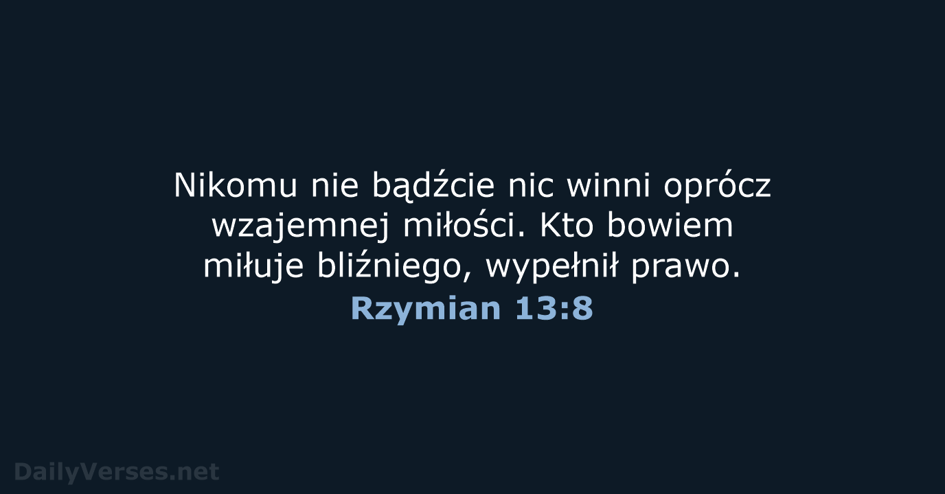 Rzymian 13:8 - UBG