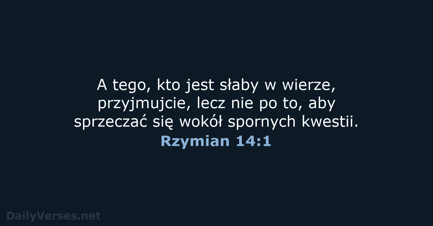 Rzymian 14:1 - UBG