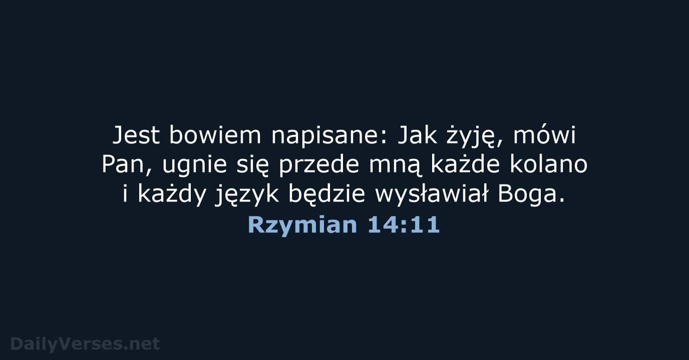 Rzymian 14:11 - UBG