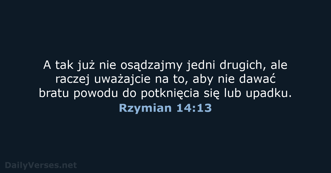 Rzymian 14:13 - UBG