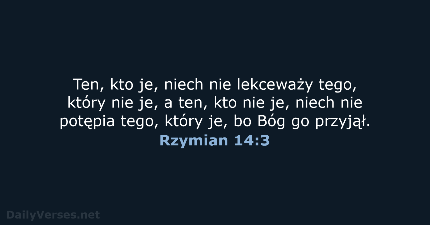 Rzymian 14:3 - UBG