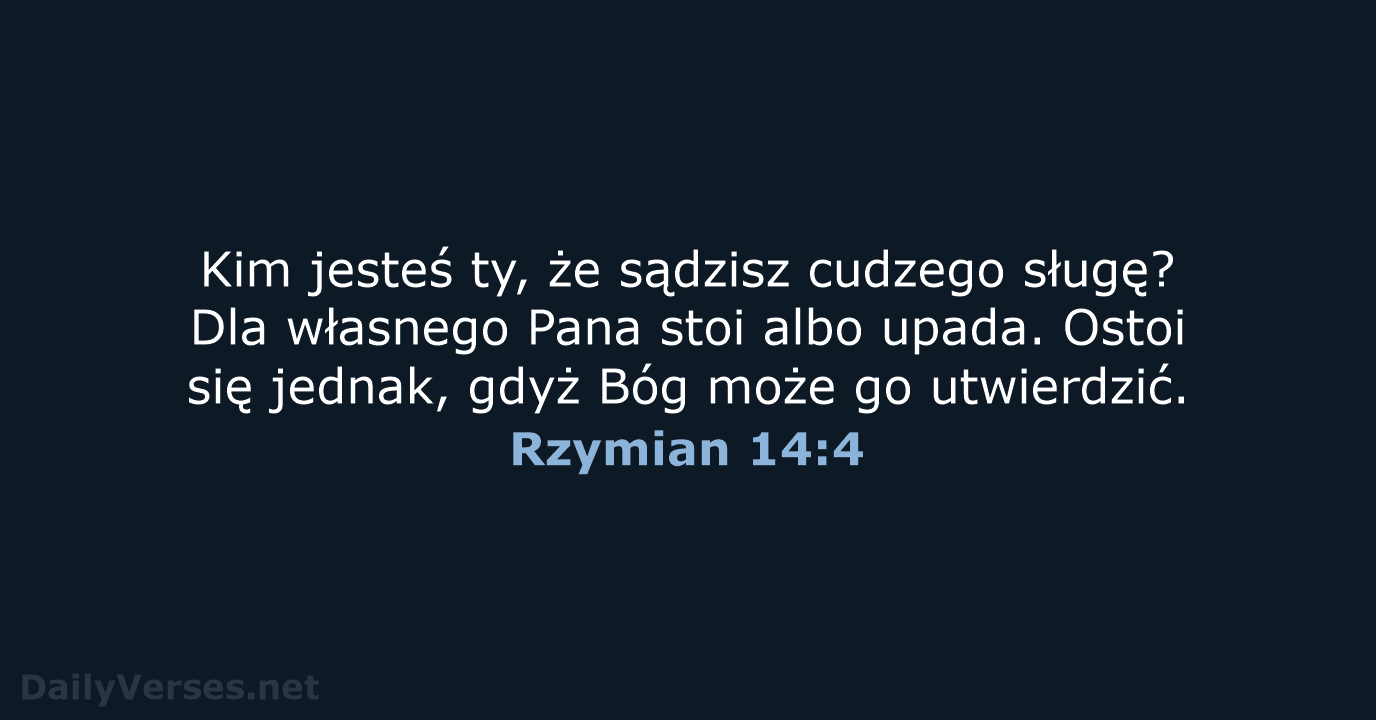 Rzymian 14:4 - UBG
