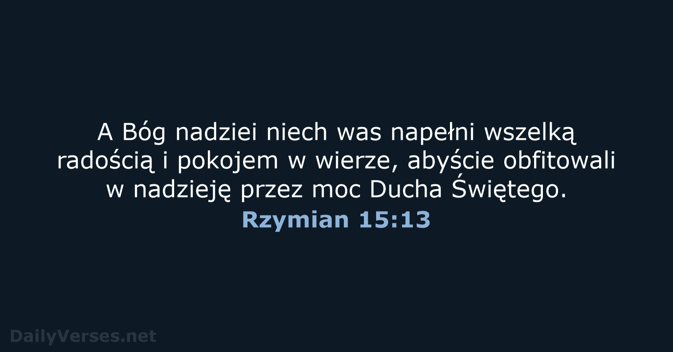 Rzymian 15:13 - UBG