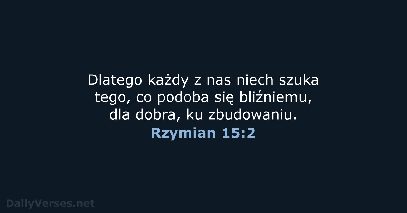 Rzymian 15:2 - UBG