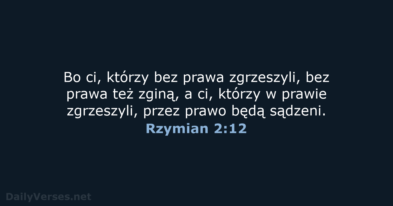 Rzymian 2:12 - UBG
