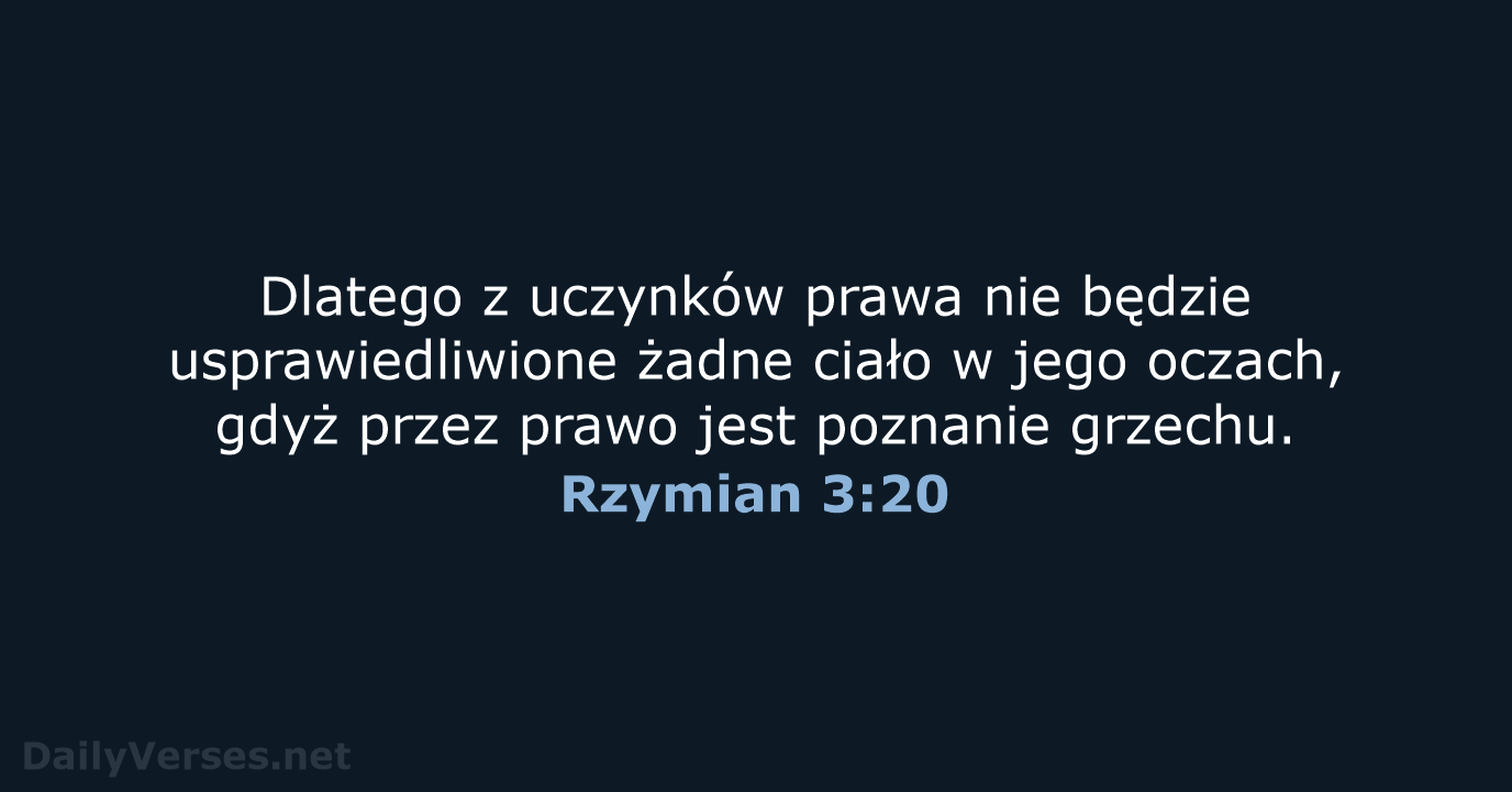 Rzymian 3:20 - UBG