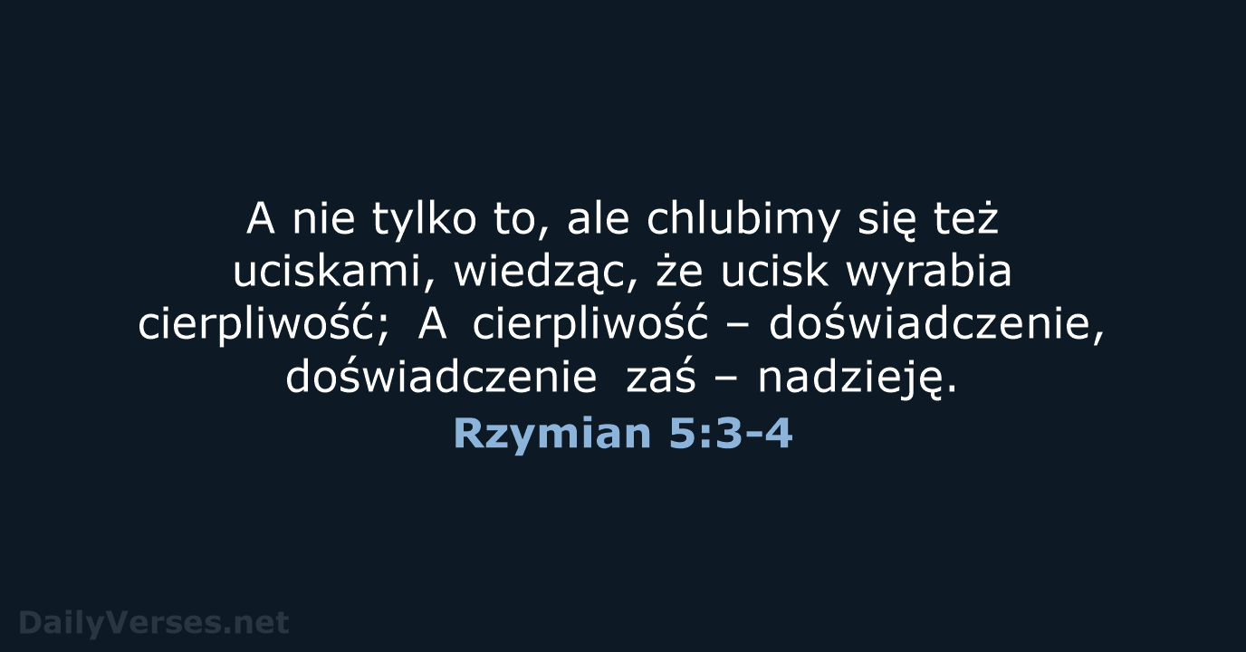Rzymian 5:3-4 - UBG