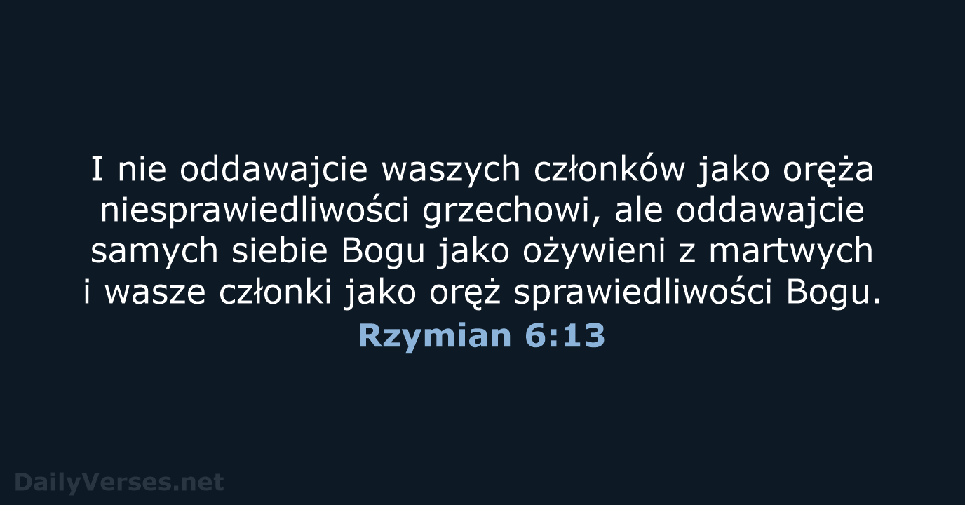 Rzymian 6:13 - UBG