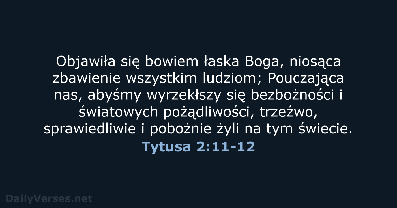 Tytusa 2:11-12 - UBG