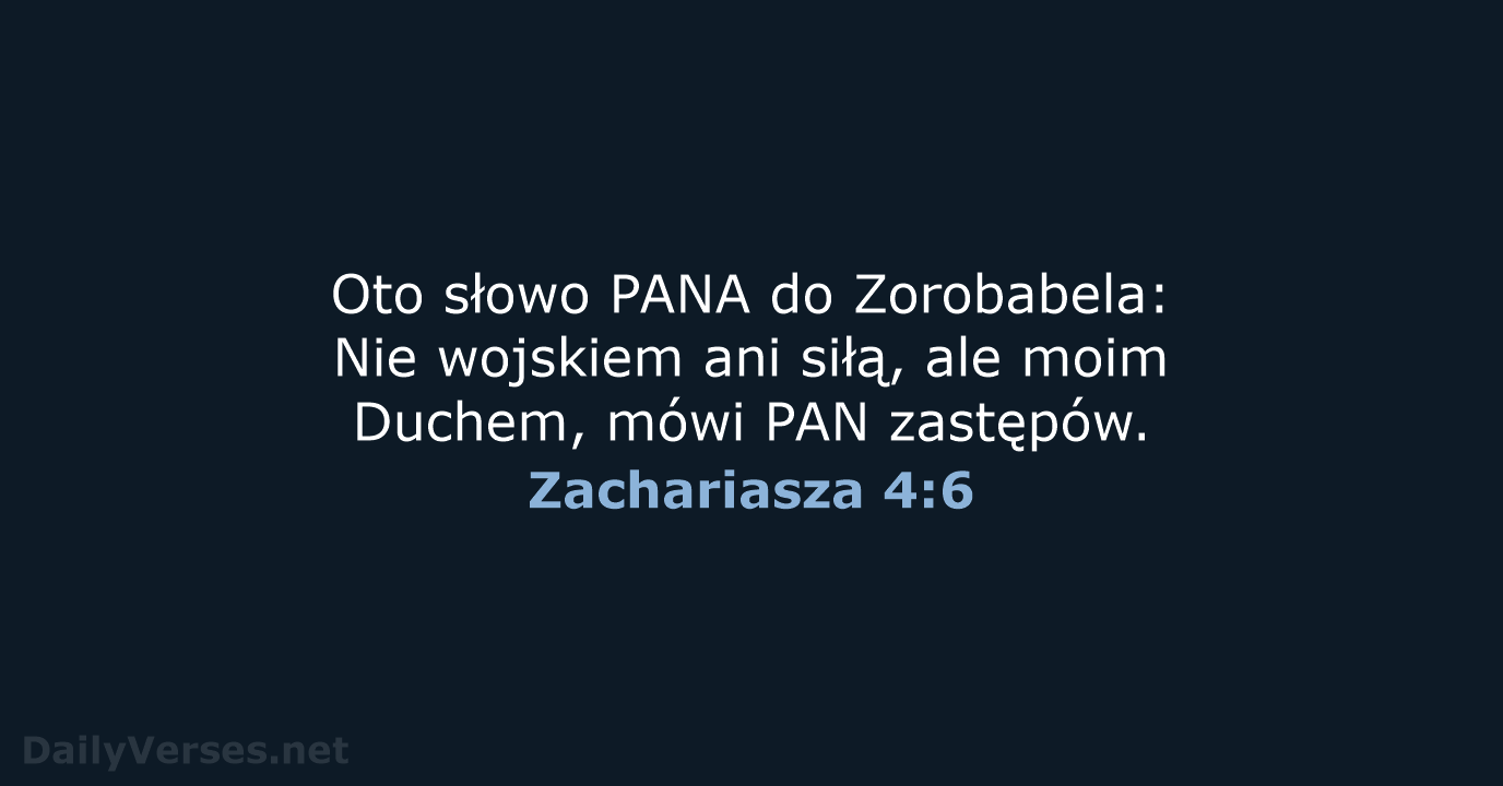 Zachariasza 4:6 - UBG