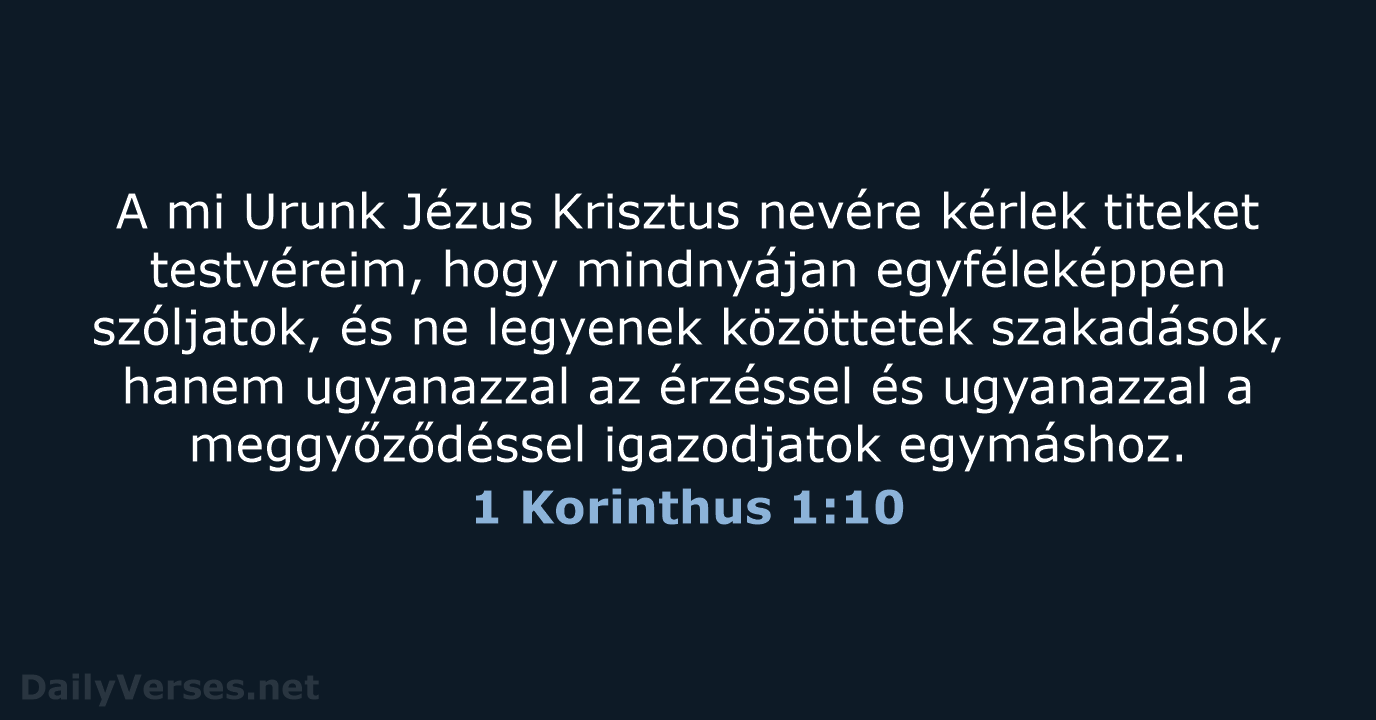 1 Korinthus 1:10 - UF