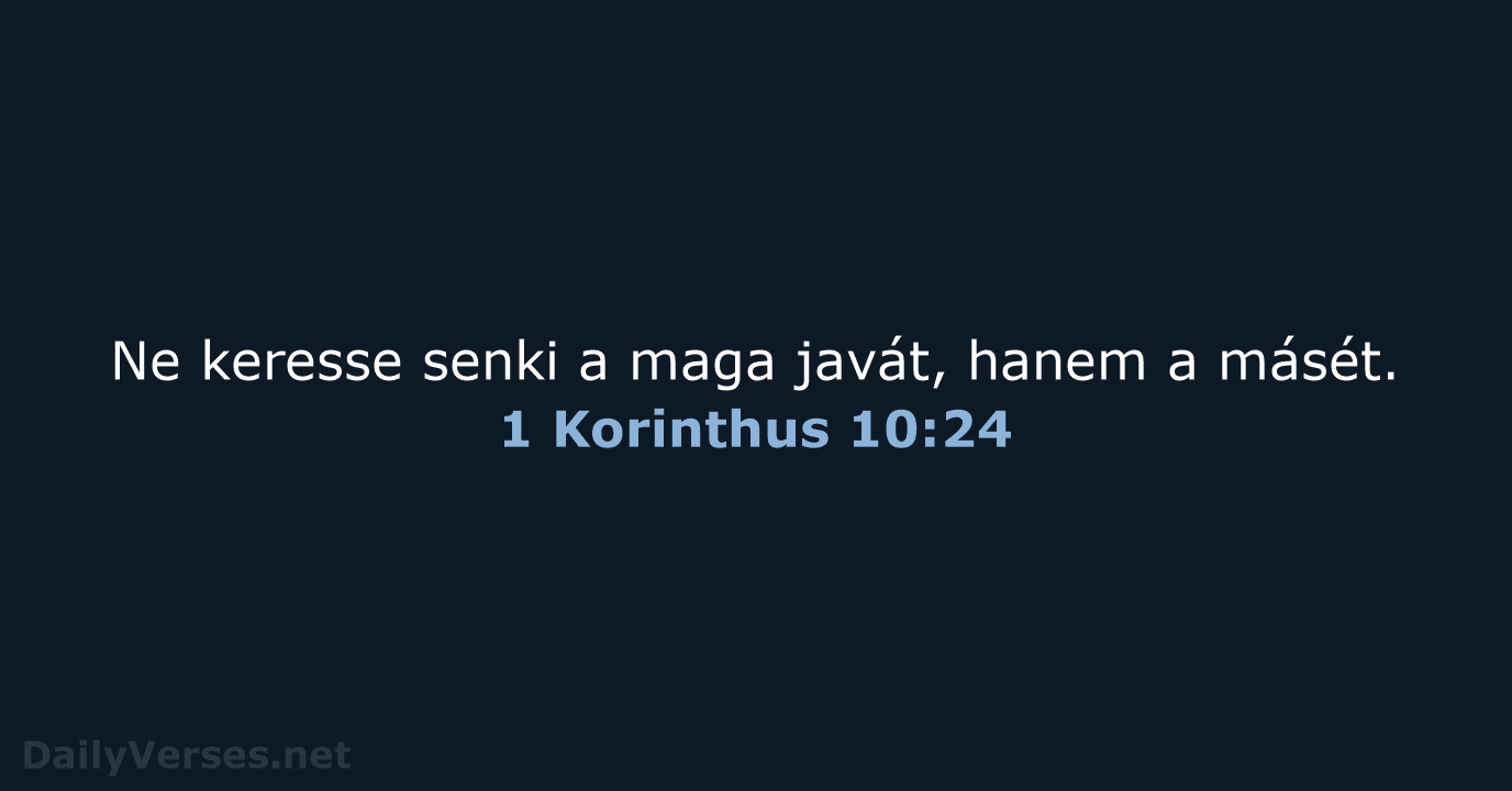 1 Korinthus 10:24 - UF