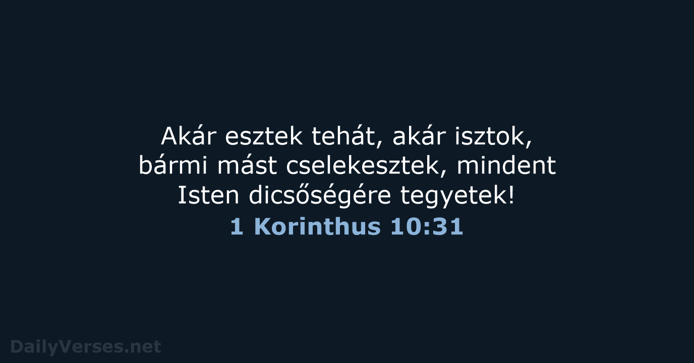 1 Korinthus 10:31 - UF