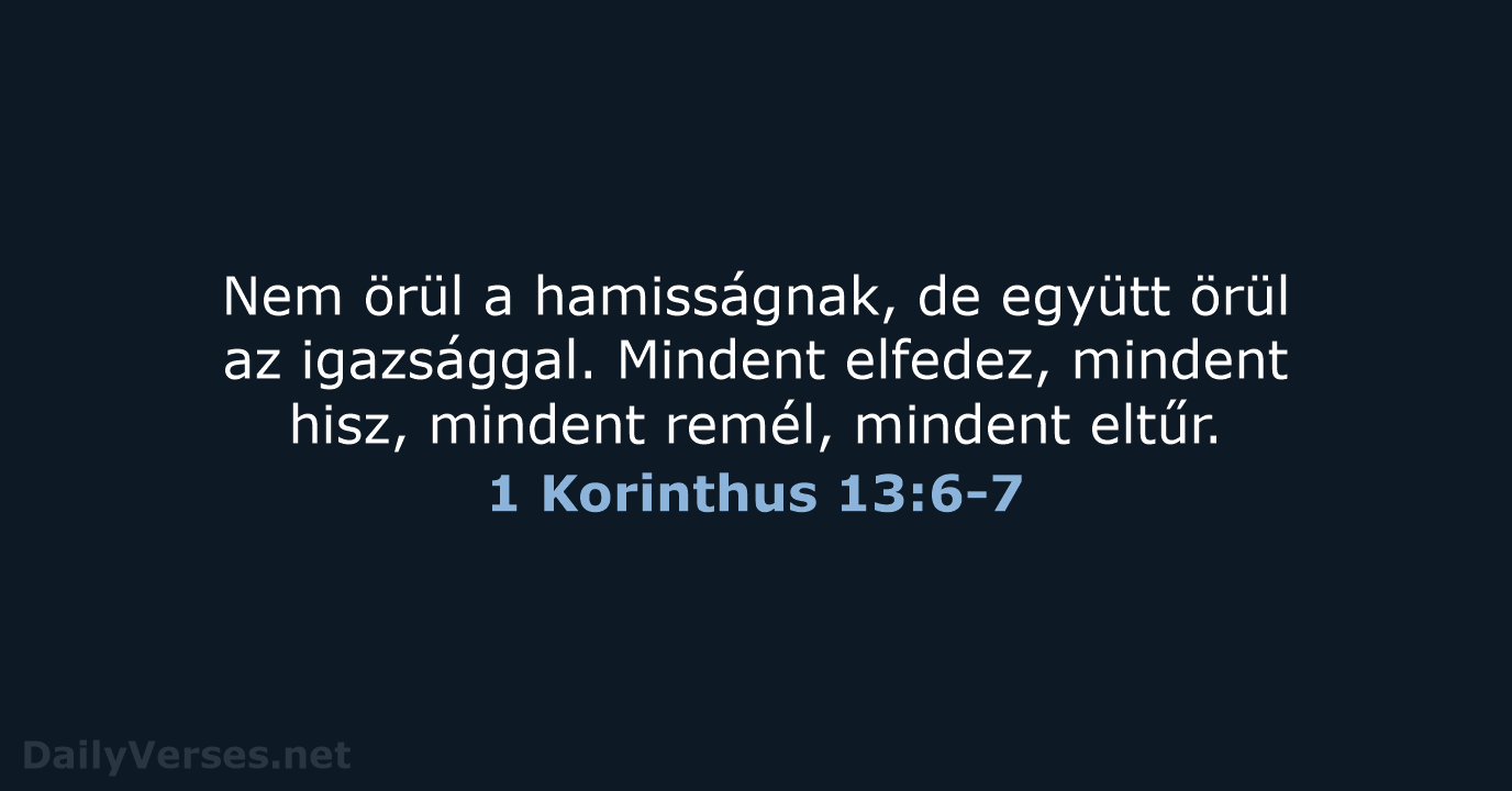 1 Korinthus 13:6-7 - UF