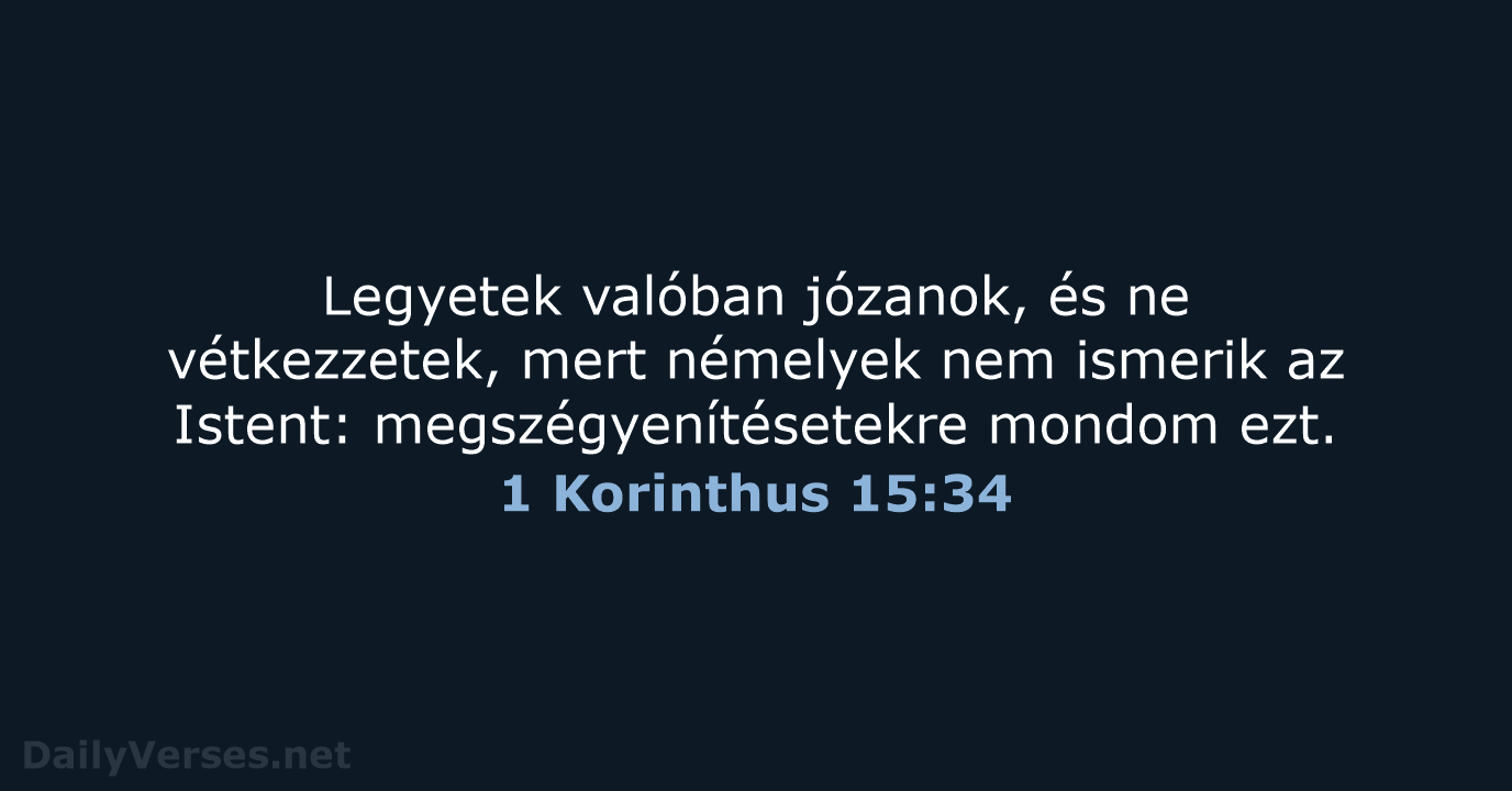 1 Korinthus 15:34 - UF