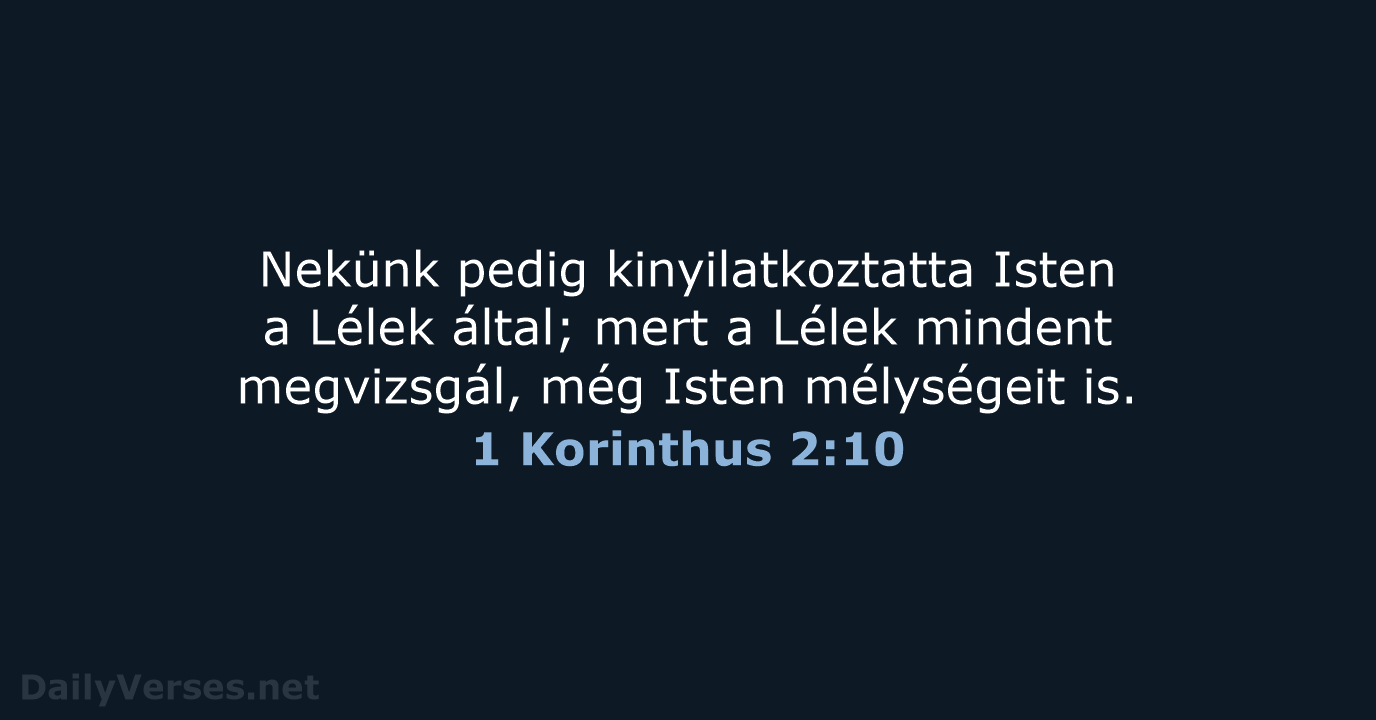 1 Korinthus 2:10 - UF