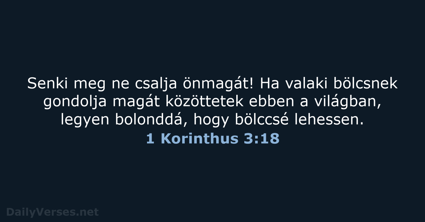 1 Korinthus 3:18 - UF