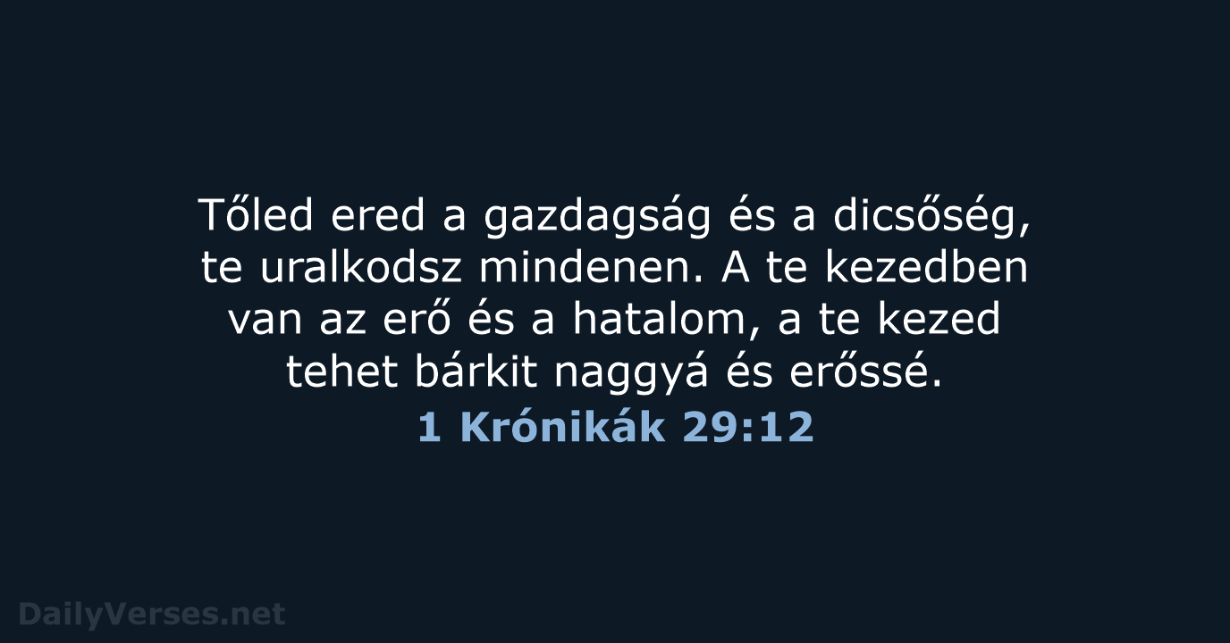 1 Krónikák 29:12 - UF