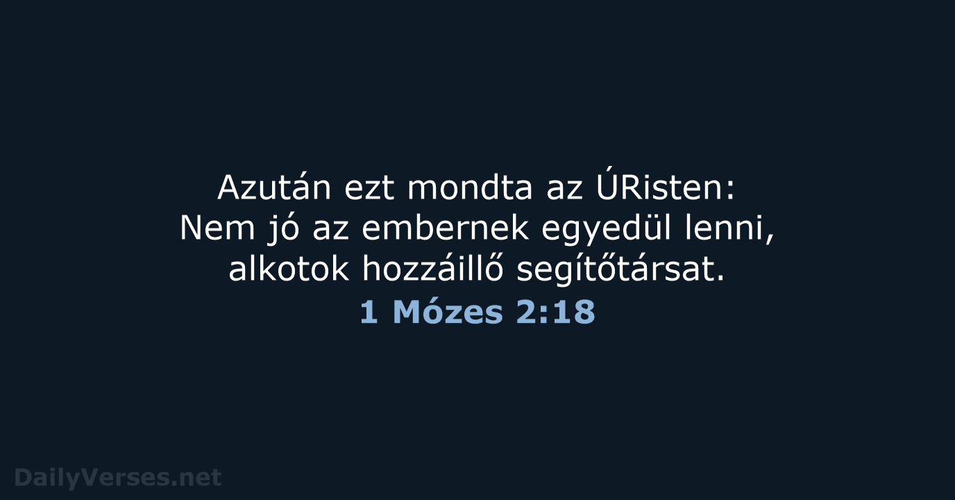 1 Mózes 2:18 - UF