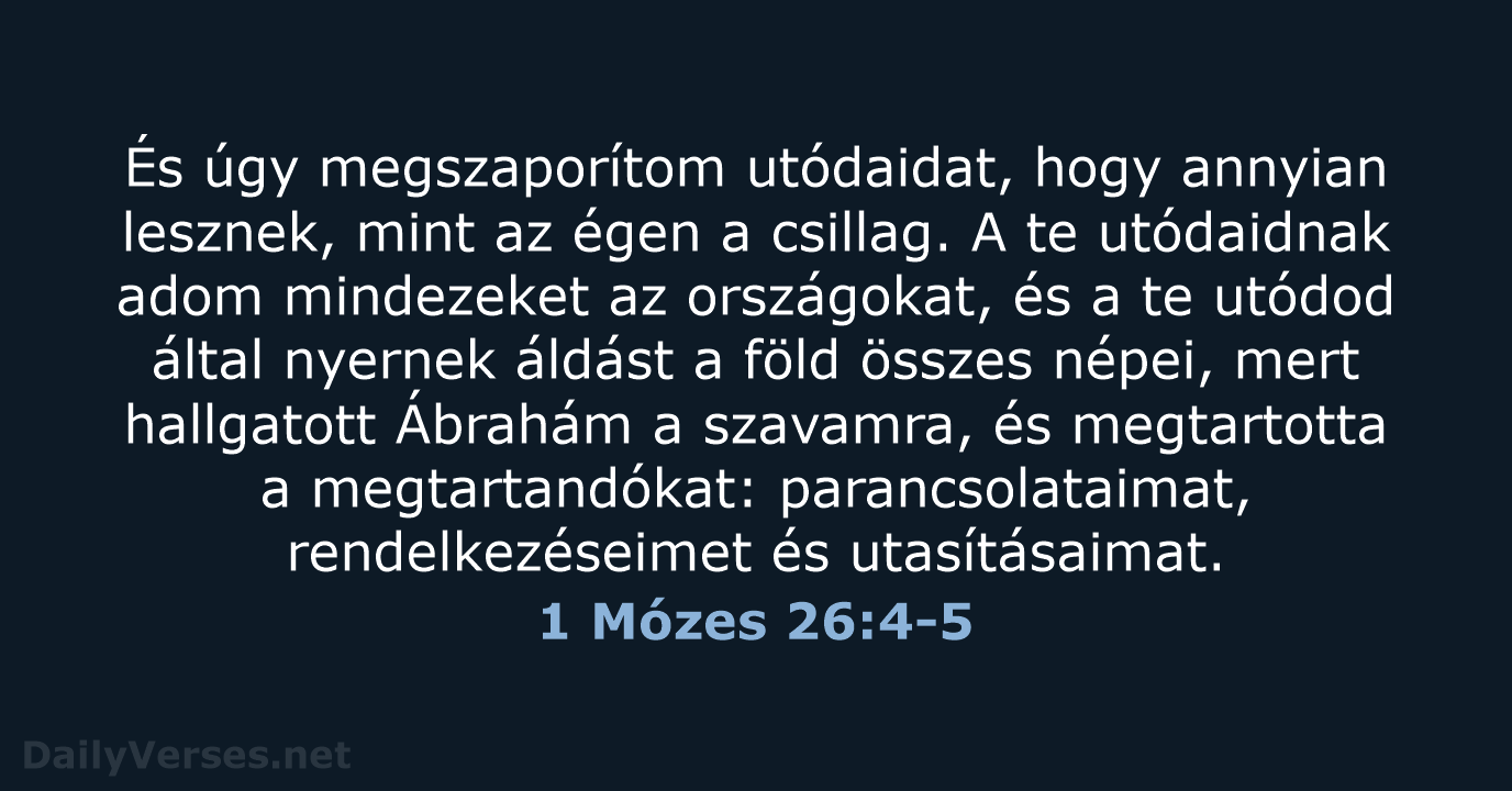 1 Mózes 26:4-5 - UF