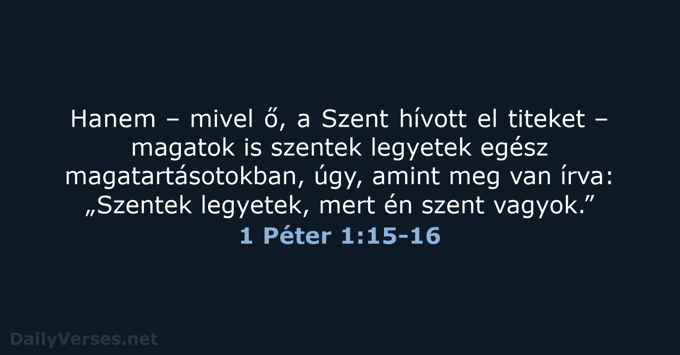 1 Péter 1:15-16 - UF