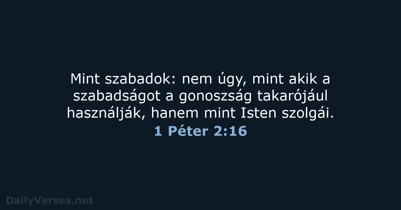 1 Péter 2:16 - UF