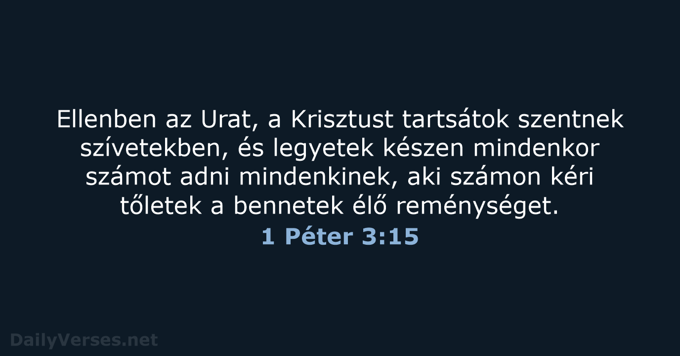 1 Péter 3:15 - UF