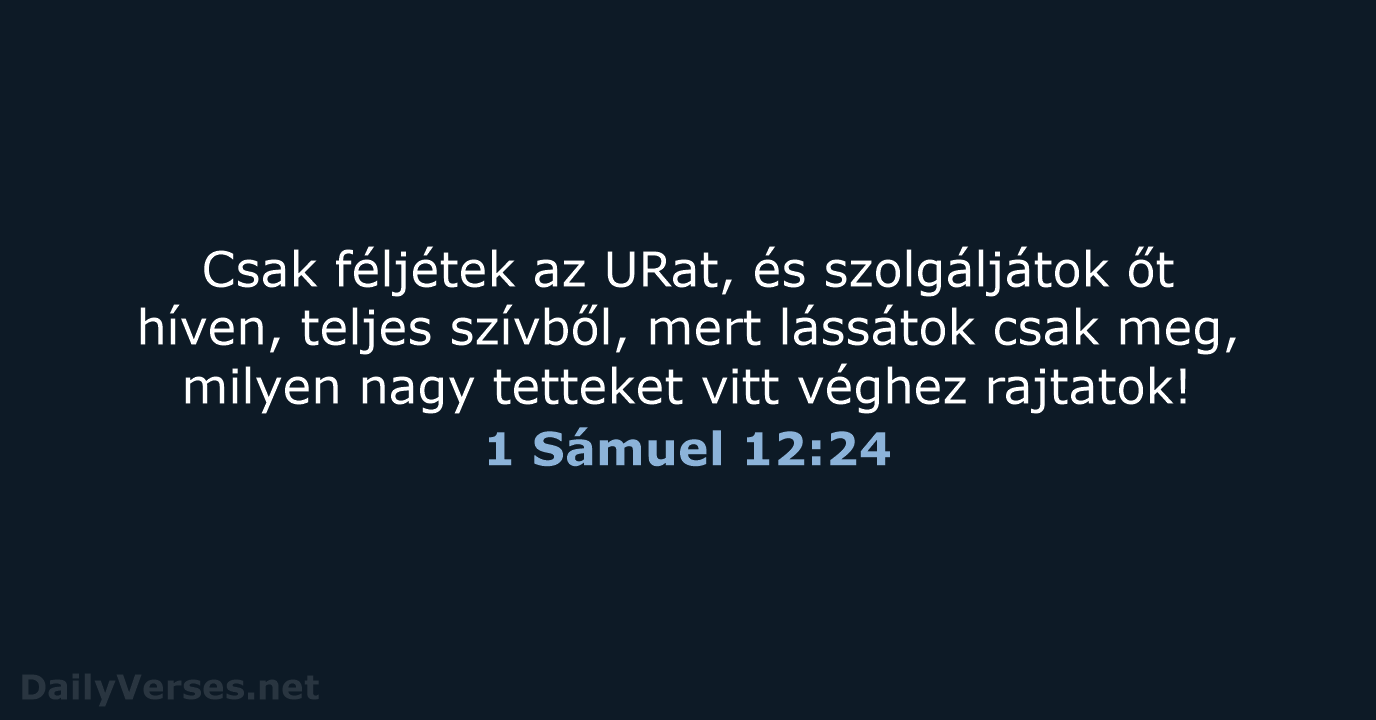 1 Sámuel 12:24 - UF