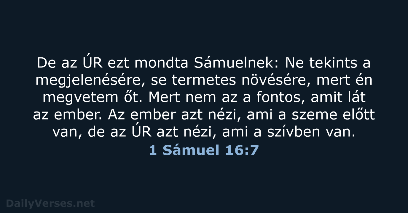 1 Sámuel 16:7 - UF