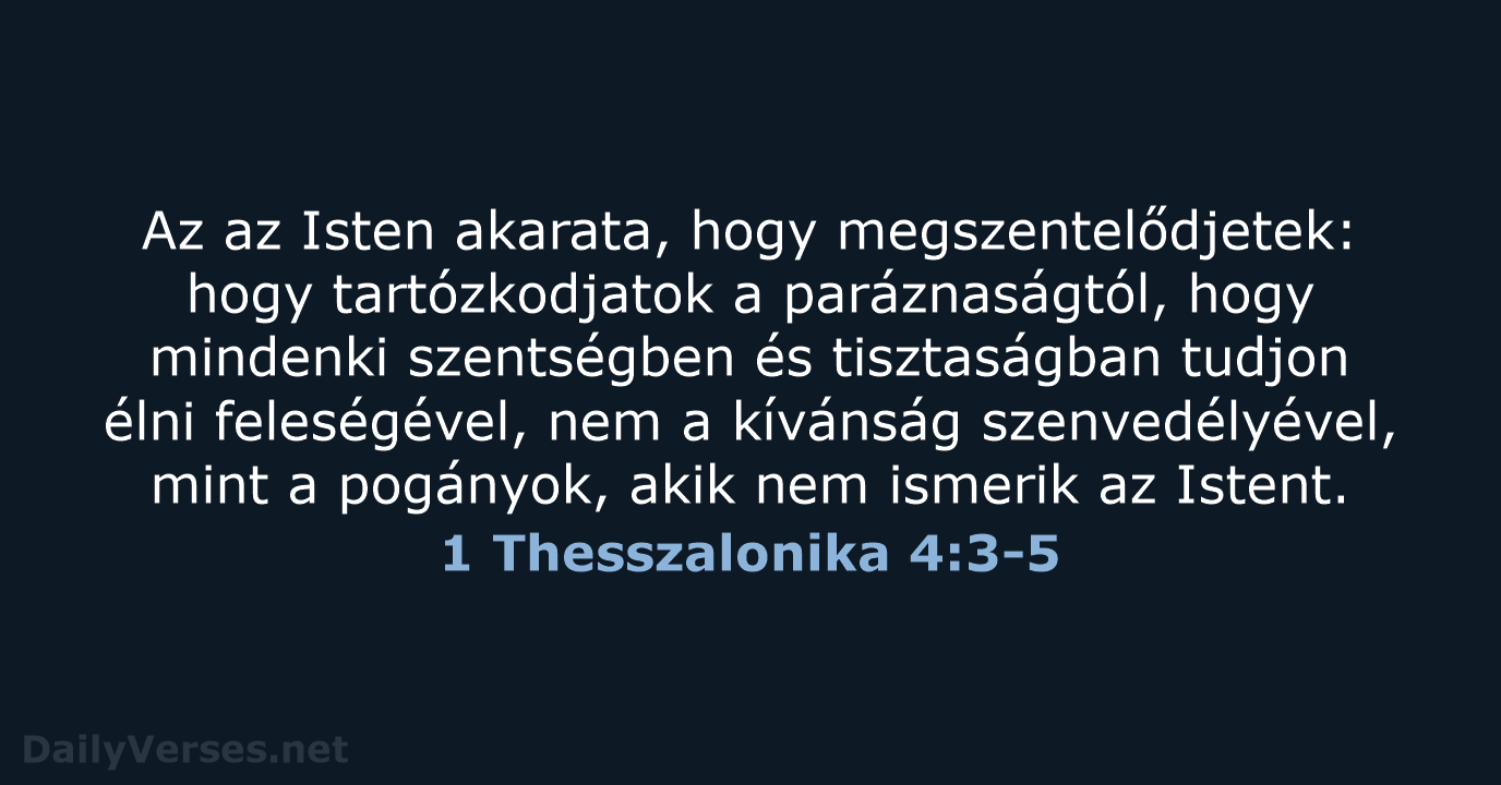 1 Thesszalonika 4:3-5 - UF