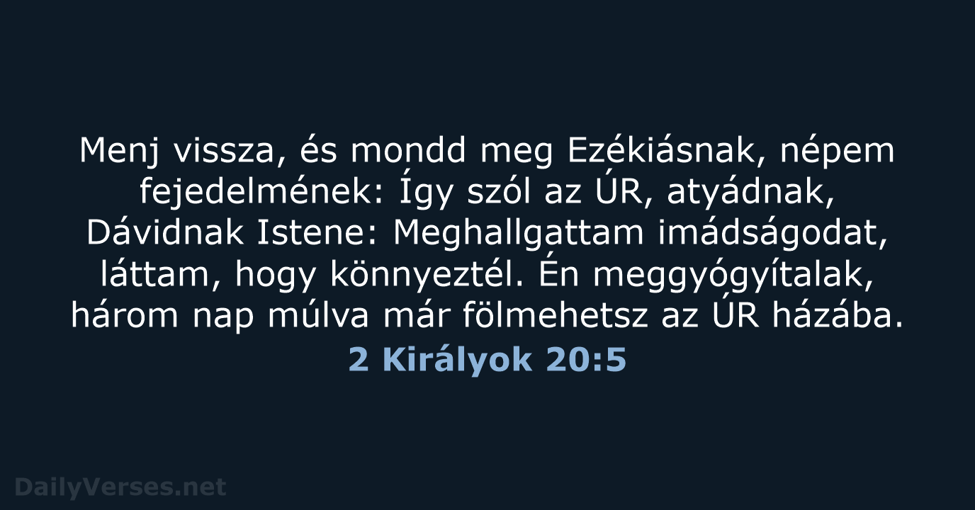 2 Királyok 20:5 - UF