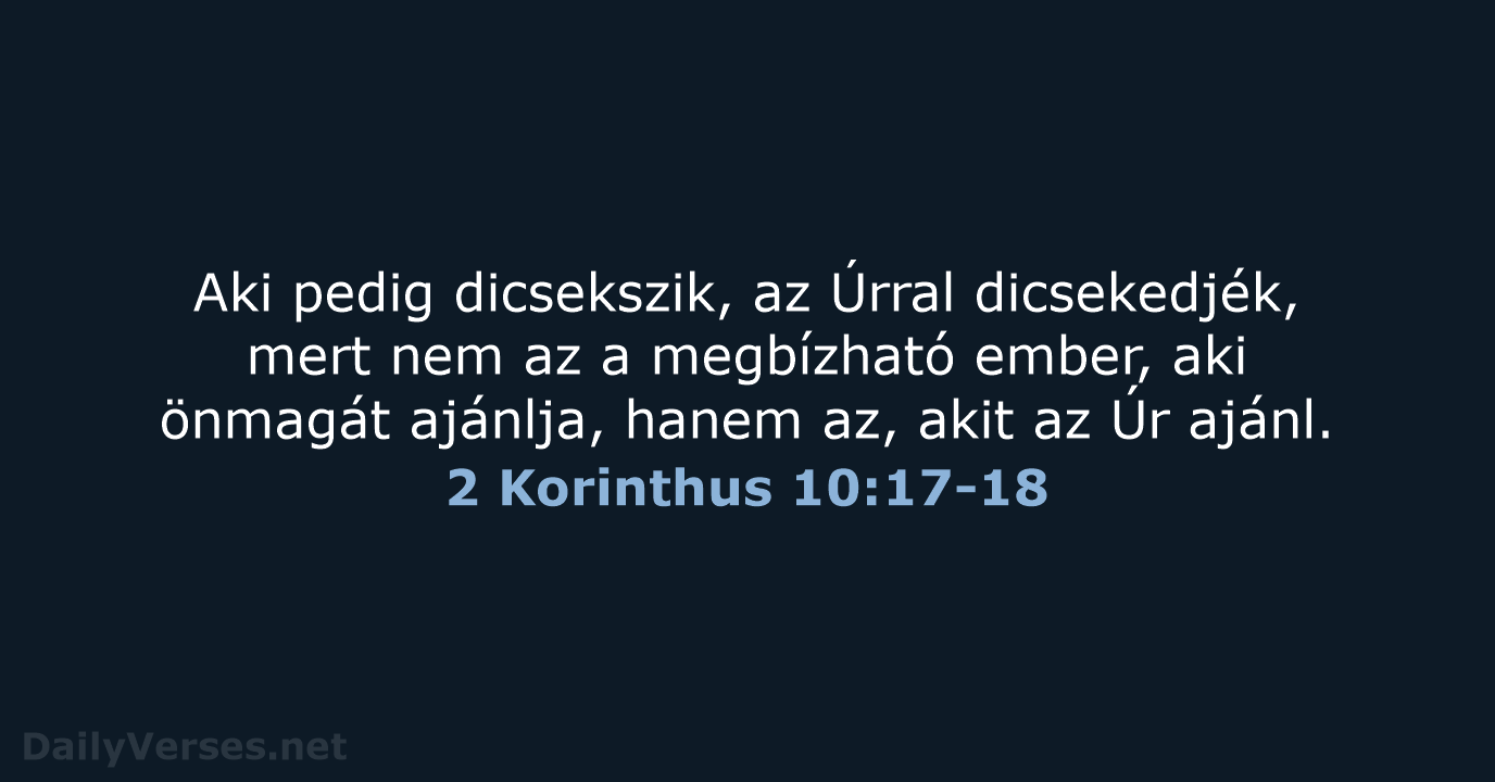 2 Korinthus 10:17-18 - UF