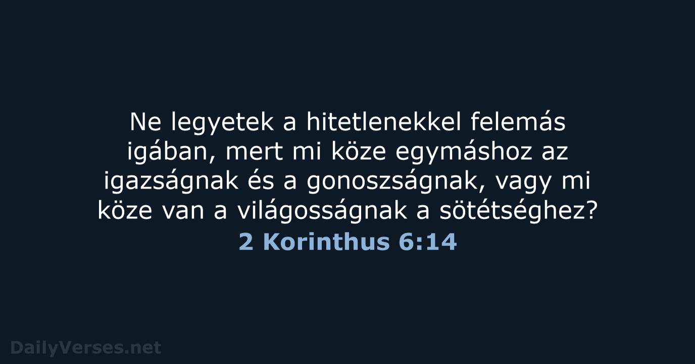 2 Korinthus 6:14 - UF