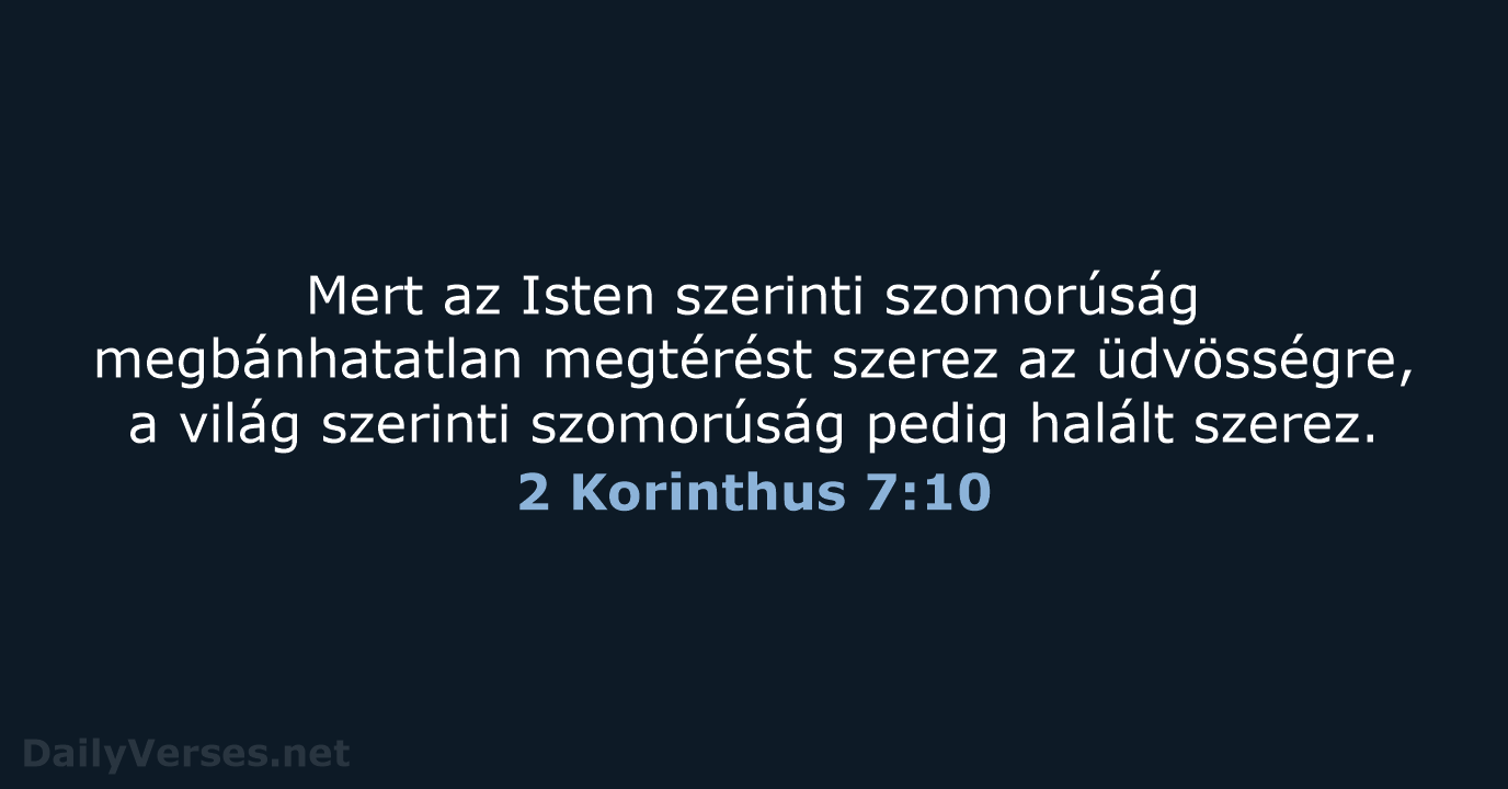 2 Korinthus 7:10 - UF