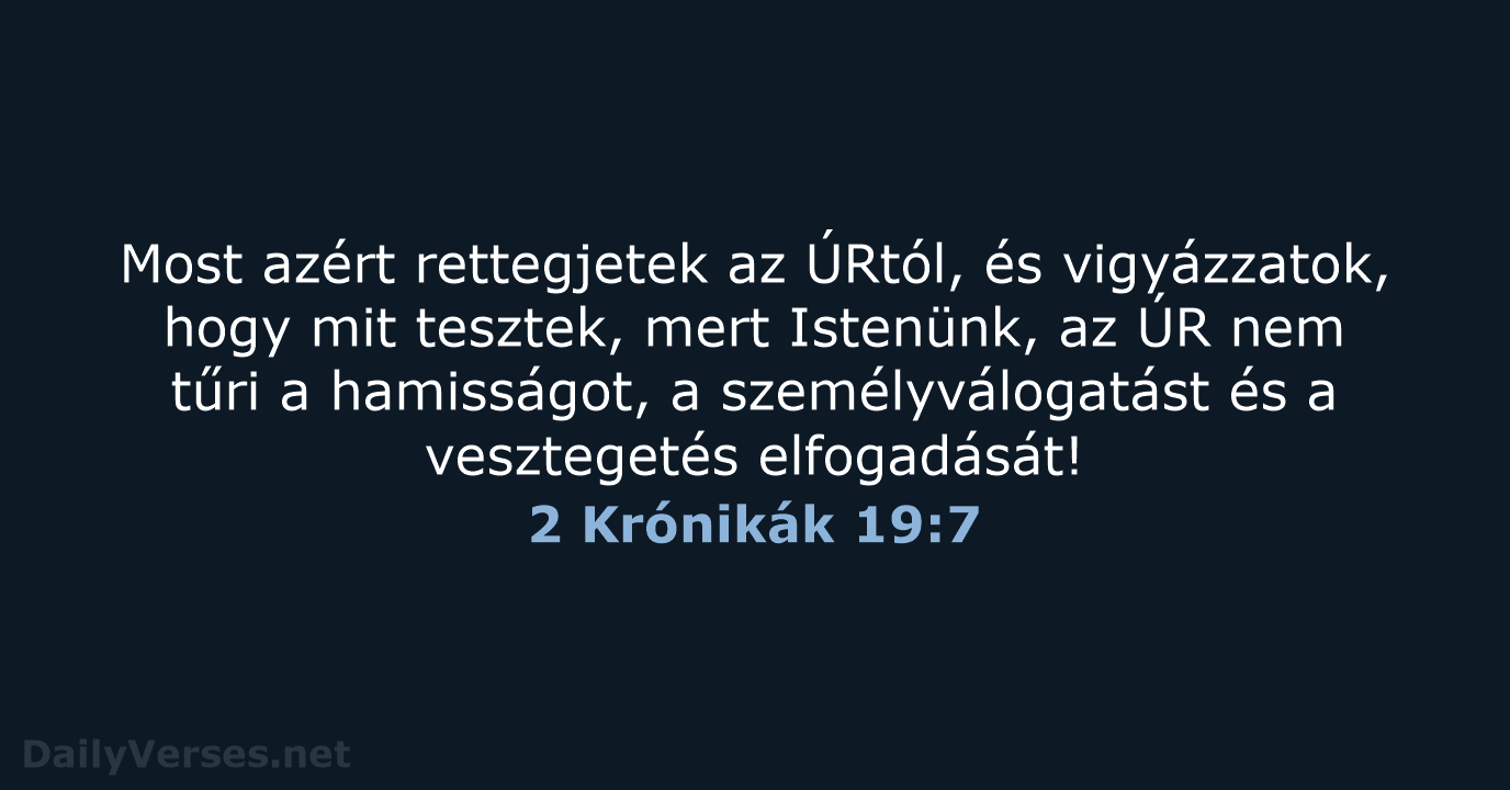 2 Krónikák 19:7 - UF