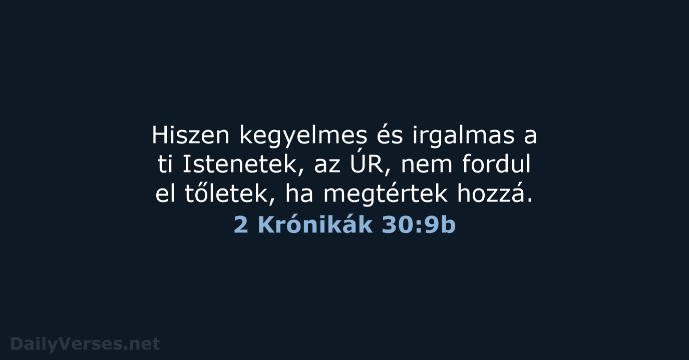 2 Krónikák 30:9b - UF