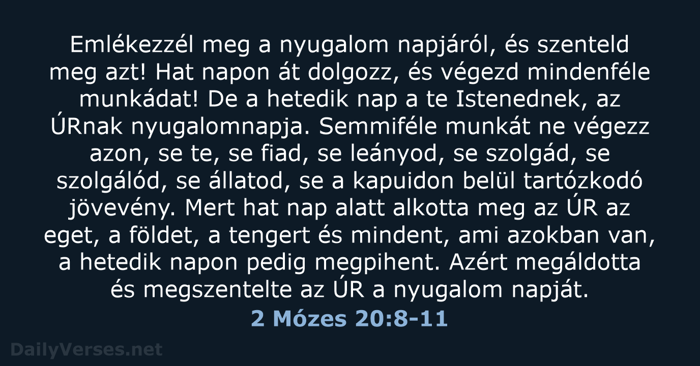 2 Mózes 20:8-11 - UF