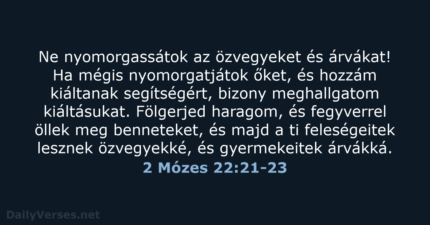 2 Mózes 22:21-23 - UF