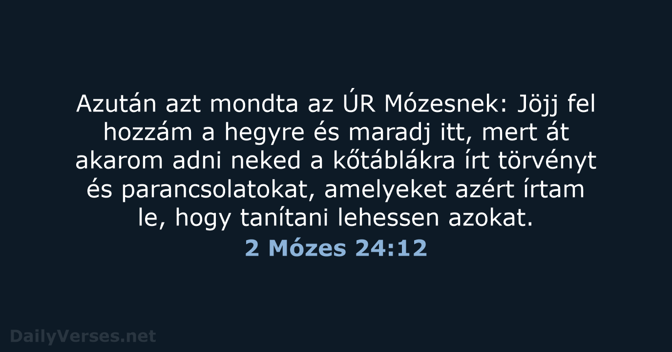 2 Mózes 24:12 - UF