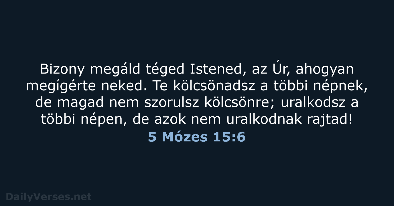 5 Mózes 15:6 - UF