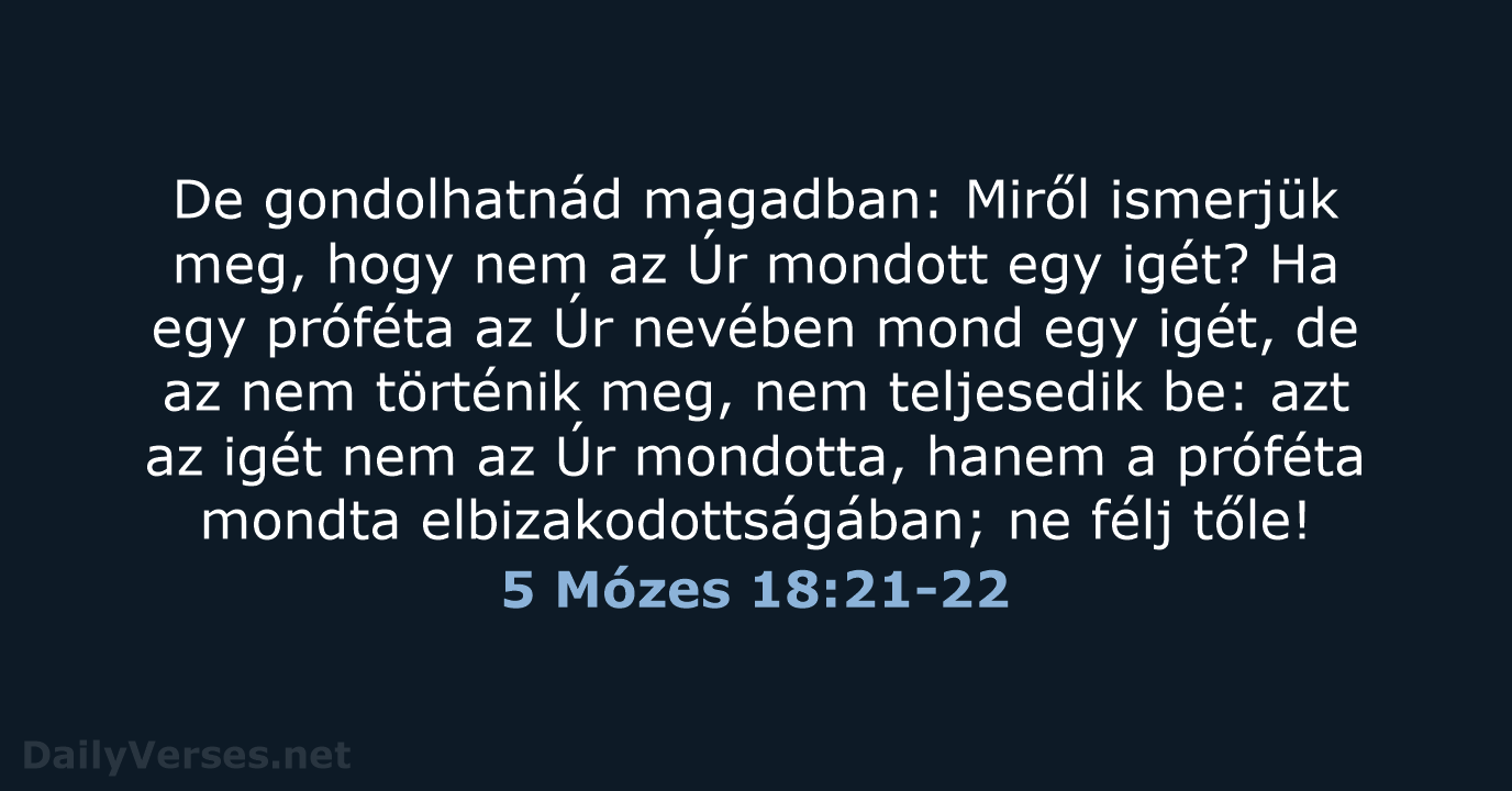 5 Mózes 18:21-22 - UF