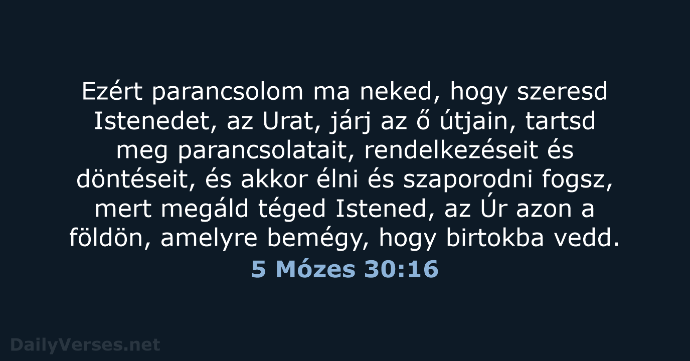 5 Mózes 30:16 - UF