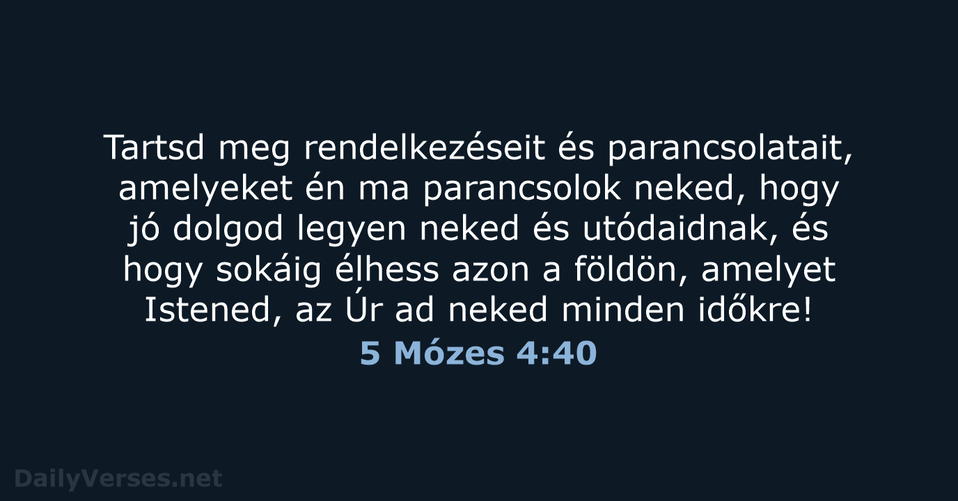 5 Mózes 4:40 - UF