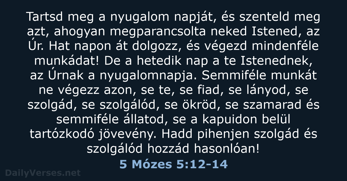 5 Mózes 5:12-14 - UF