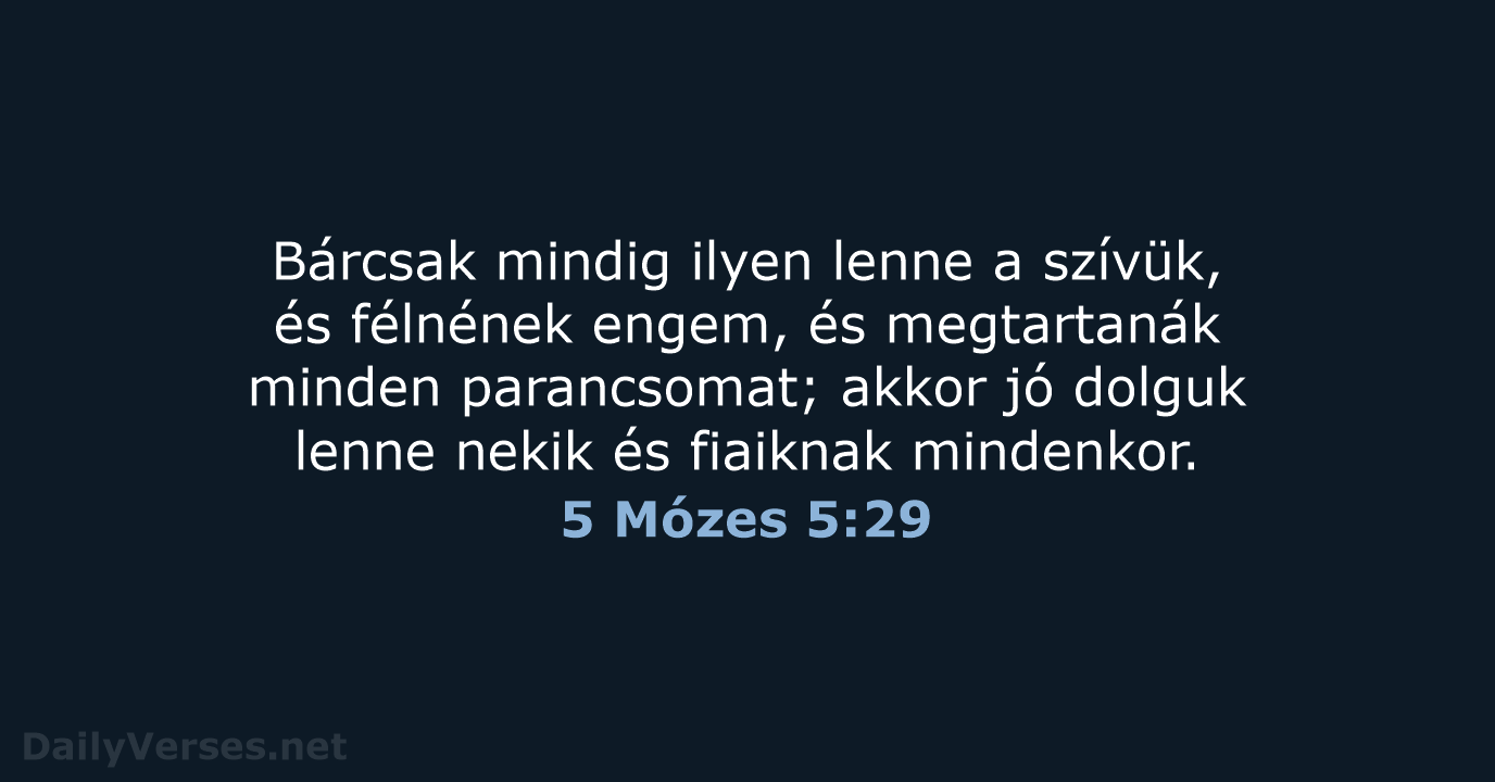 5 Mózes 5:29 - UF