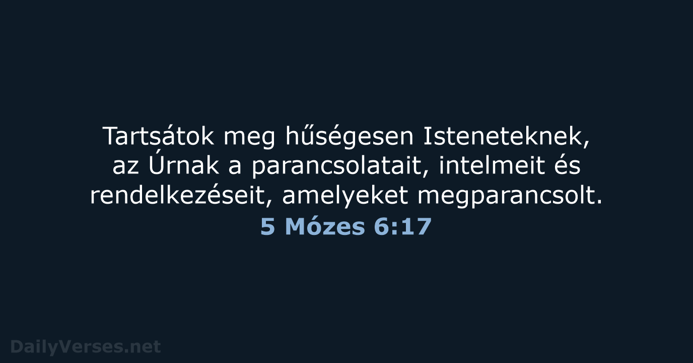 5 Mózes 6:17 - UF