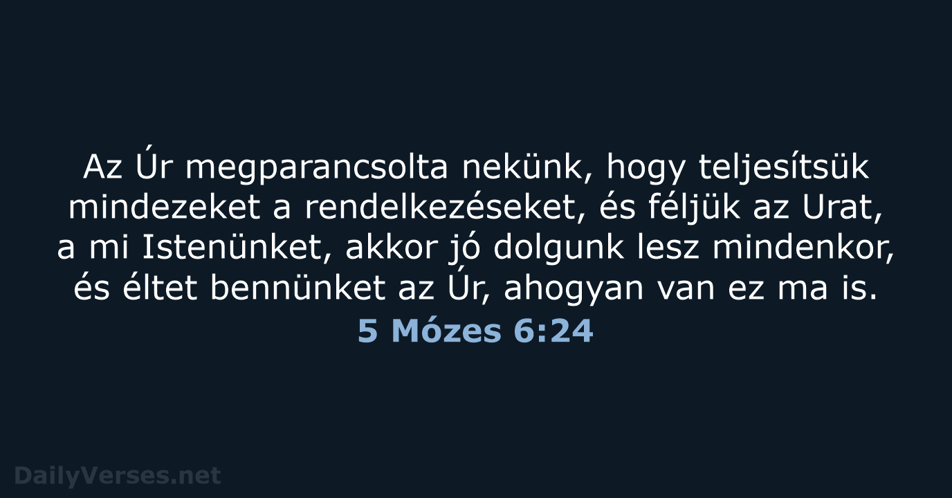 5 Mózes 6:24 - UF