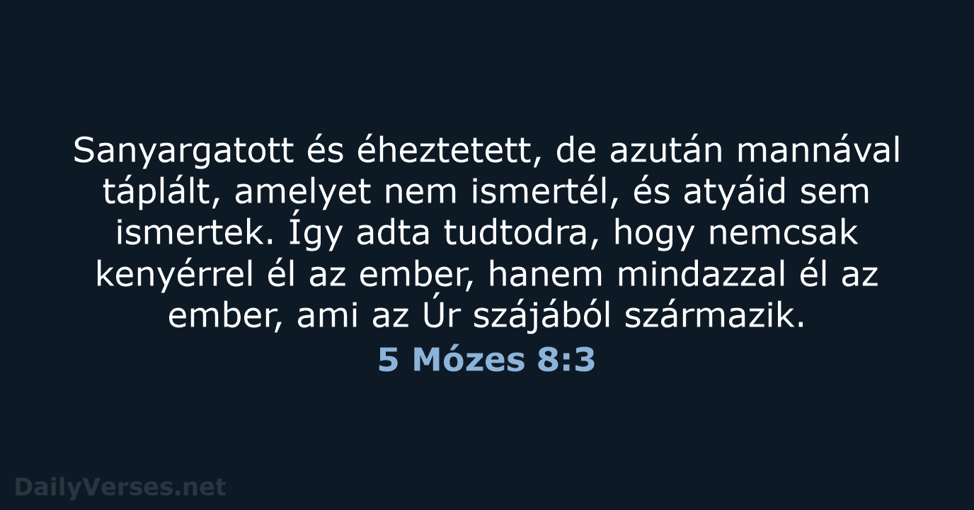 5 Mózes 8:3 - UF