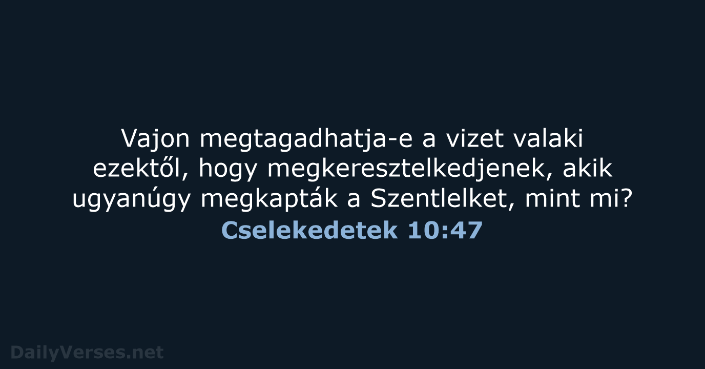 Cselekedetek 10:47 - UF